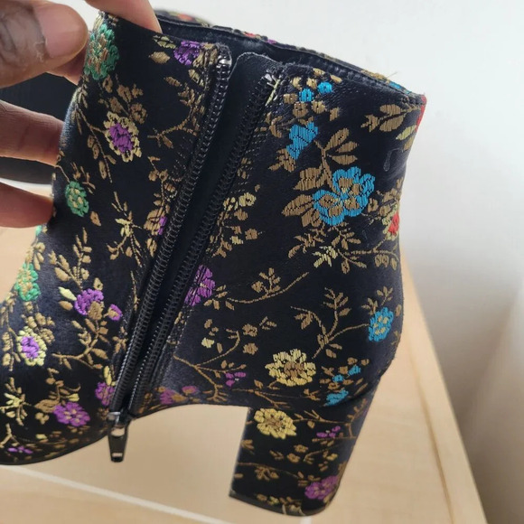 Diba Ankle Floral Satin Sequin Zip-Up Women’s Boots (Size: 6½ Medium) - Picture 11 of 13